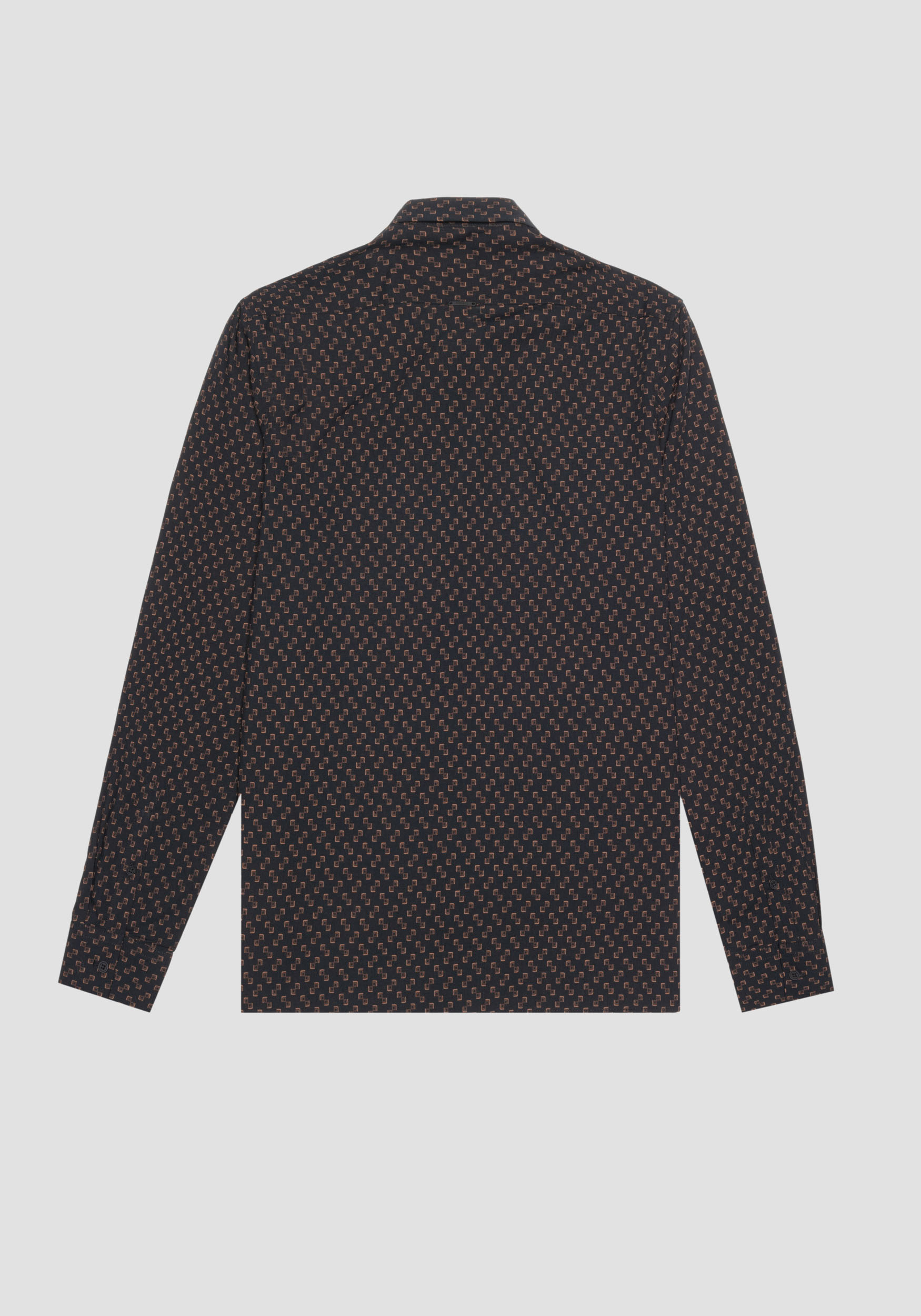 Antony Morato Chemise Regular Fit Barcelona En Tissu De Coton Melange Imprime Chameau Fonce | Homme Chemises