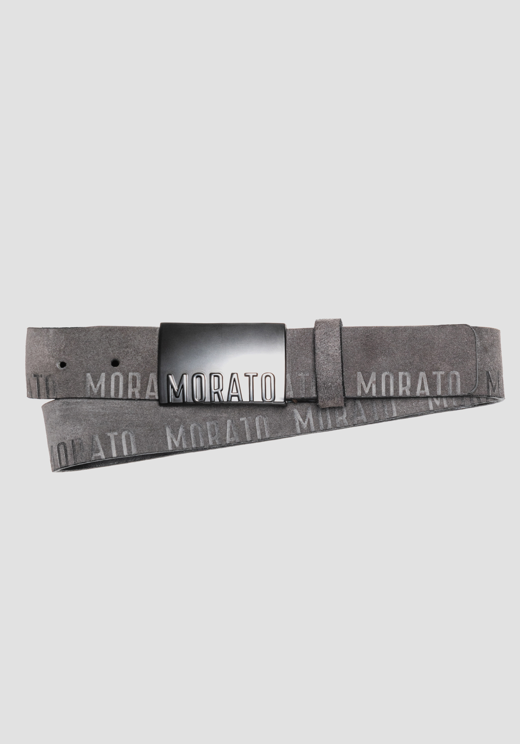 Antony Morato Ceinture 100 % Cuir Avec Boucle Morato En Relief Ciment | Homme Ceintures