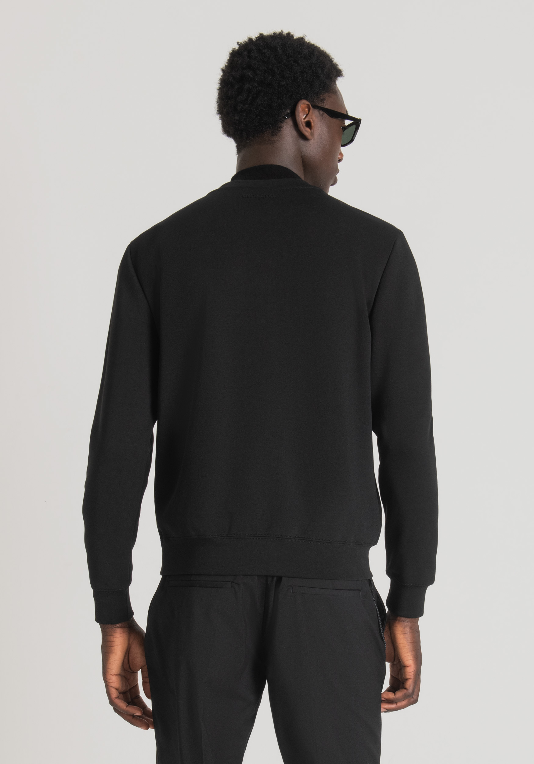 Antony Morato Sweat-Shirt Regular Fit A Col Rond En Coton Melange Avec Imprime Tigre Degrade Noir | Homme Sweat-Shirts