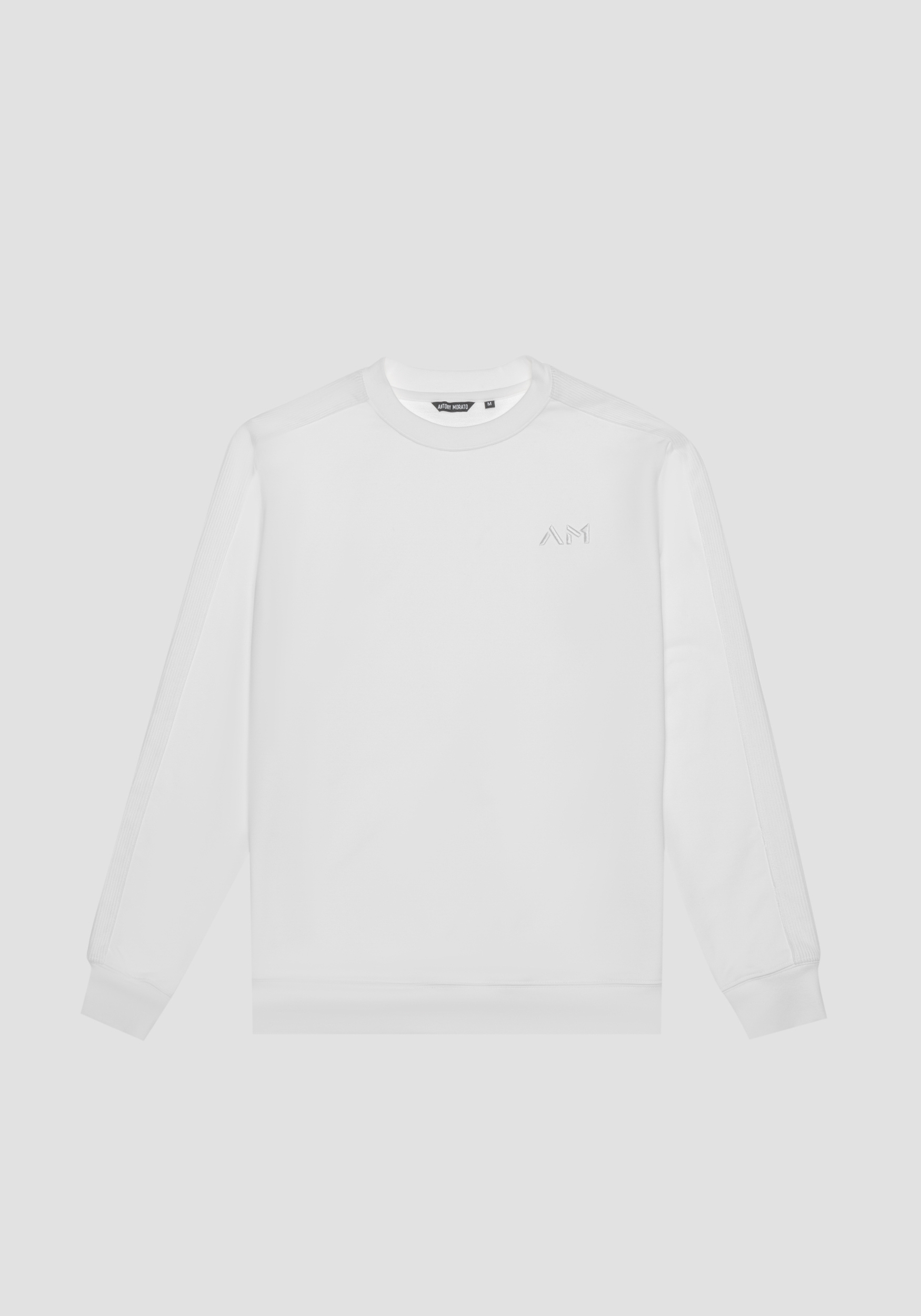 Antony Morato Sweat-Shirt Regular Fit En Coton Melange Avec Logo Brode Creme | Homme Sweat-Shirts