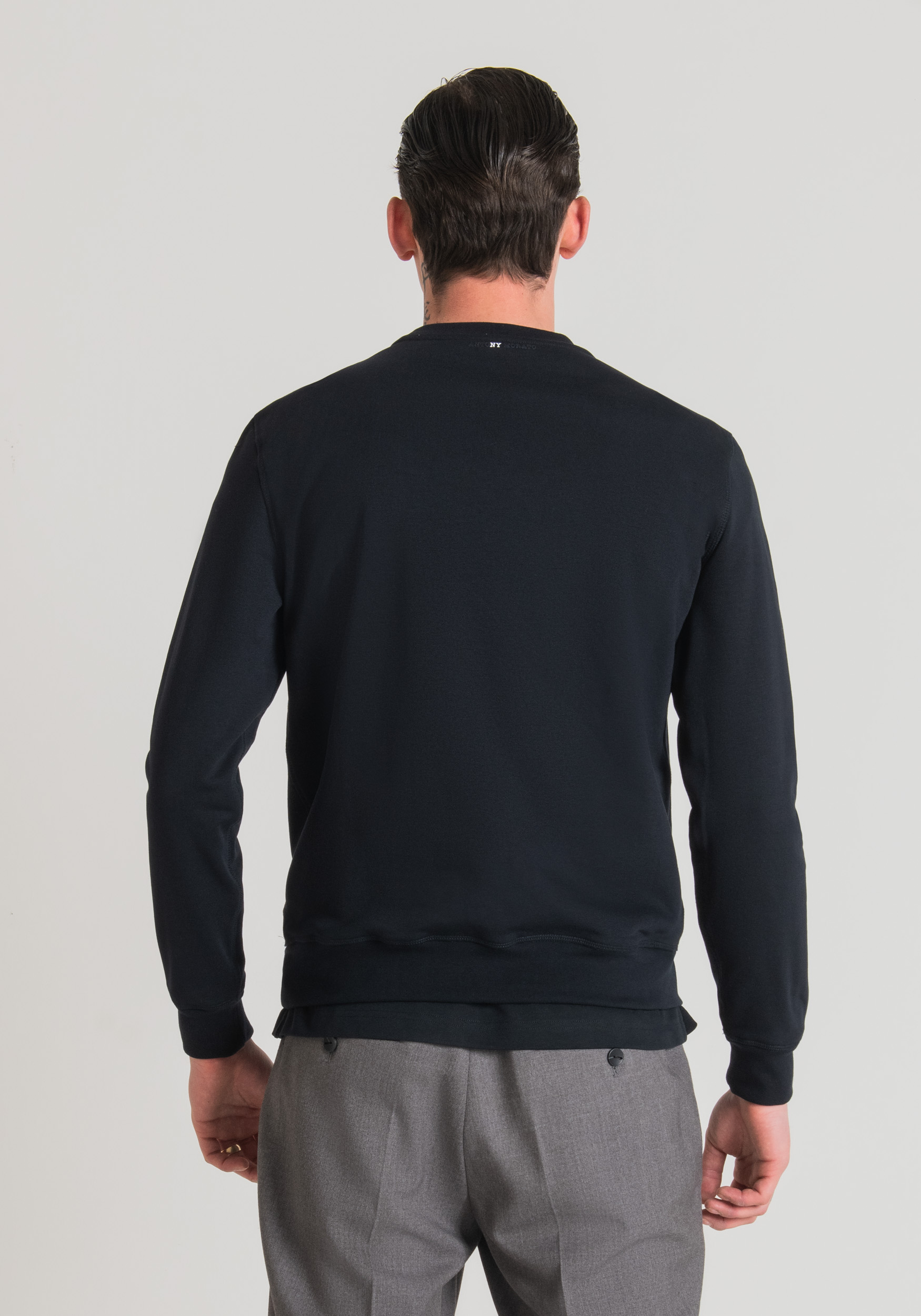 Antony Morato Sweat-Shirt Regular Fit En Tissu De Coton Melange Avec Imprime Panthere Encre Bleu | Homme Sweat-Shirts
