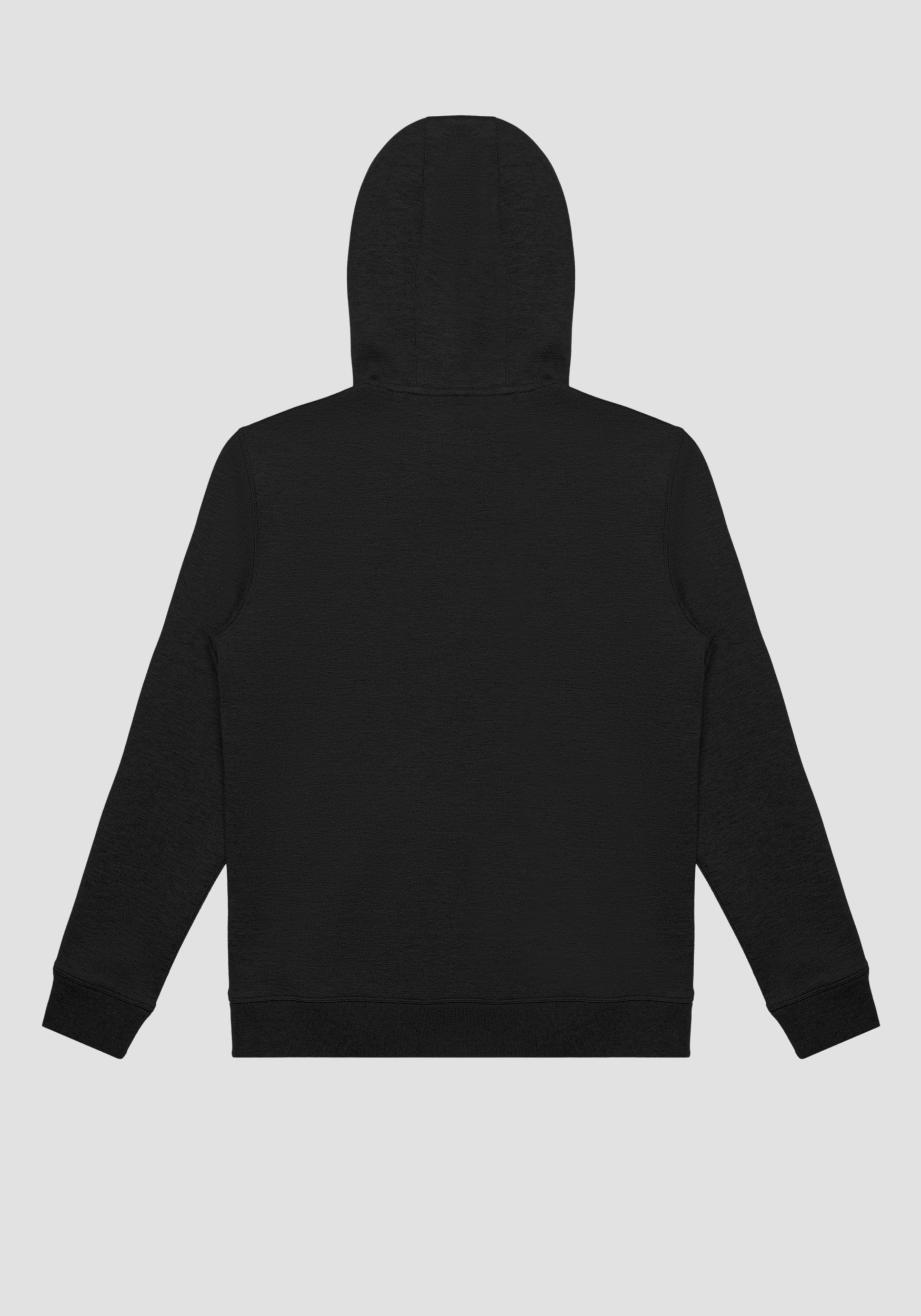 Antony Morato Sweat-Shirt Regular Fit En Tissu De Viscose Melangee Avec Maxi Logo Effet Caoutchouc Noir | Homme Sweat-Shirts