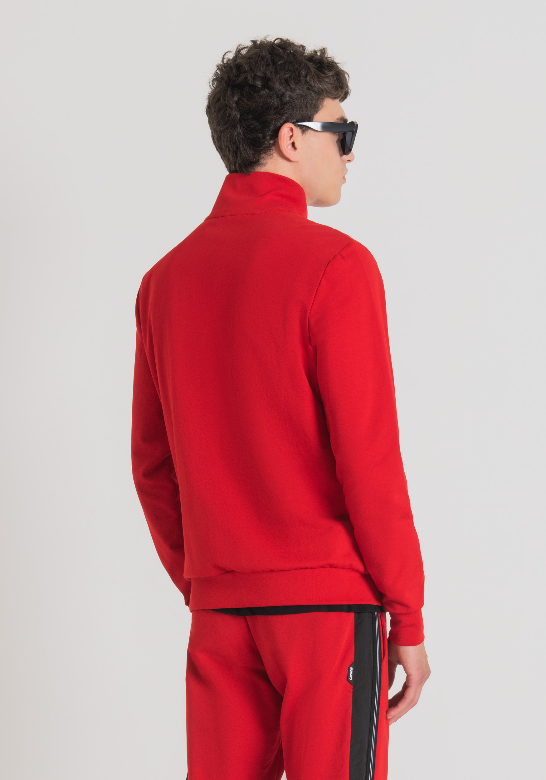 Antony Morato Sweat-Shirt Slim Fit A Col Montant En Coton Elastique Doux Et Poches Avant Dissimulees Rouge | Homme Sweat-Shirts