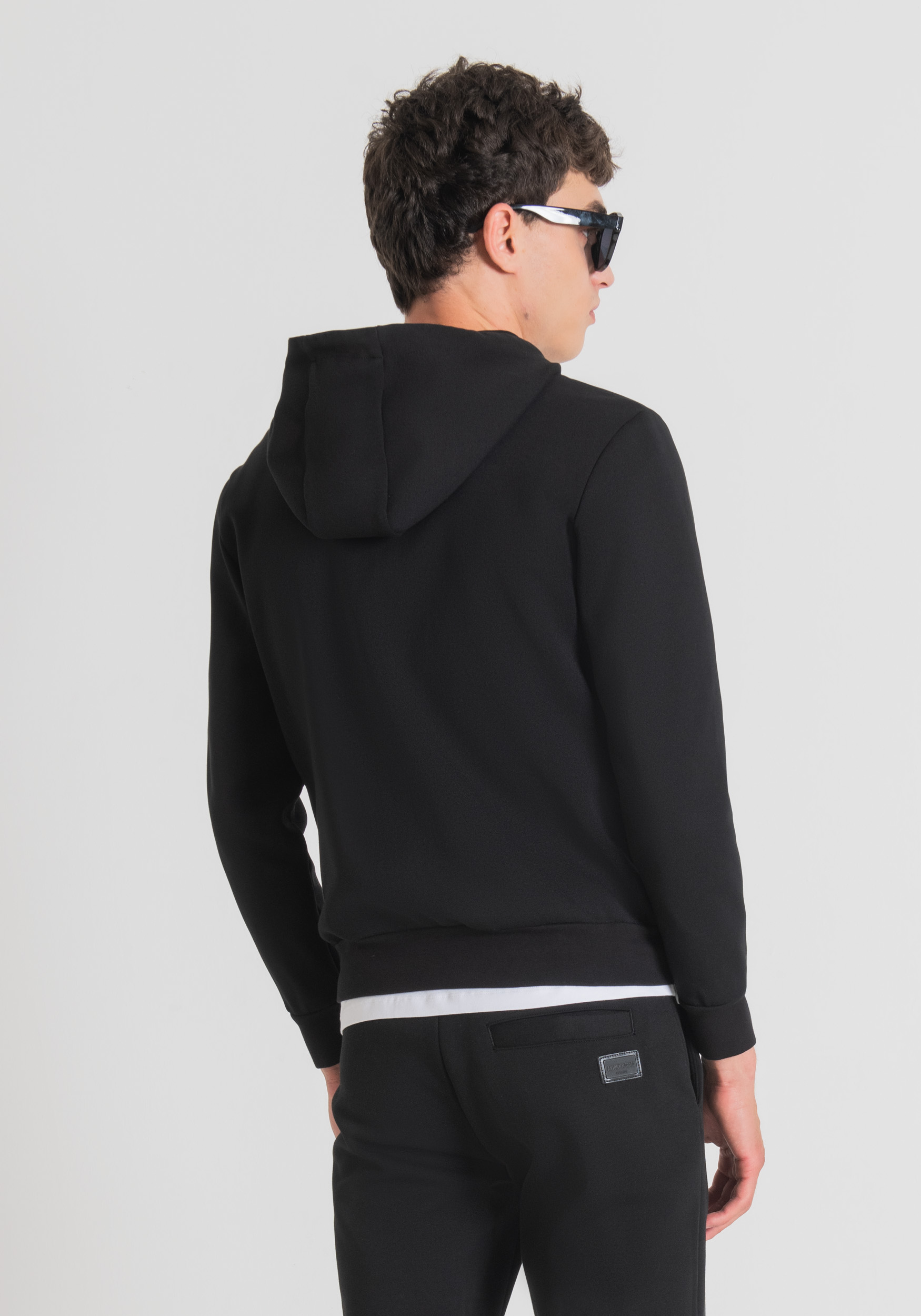 Antony Morato Sweat-Shirt Slim Fit Avec Zip Et Capuche Et Plaque Logotypee Noir | Homme Sweat-Shirts