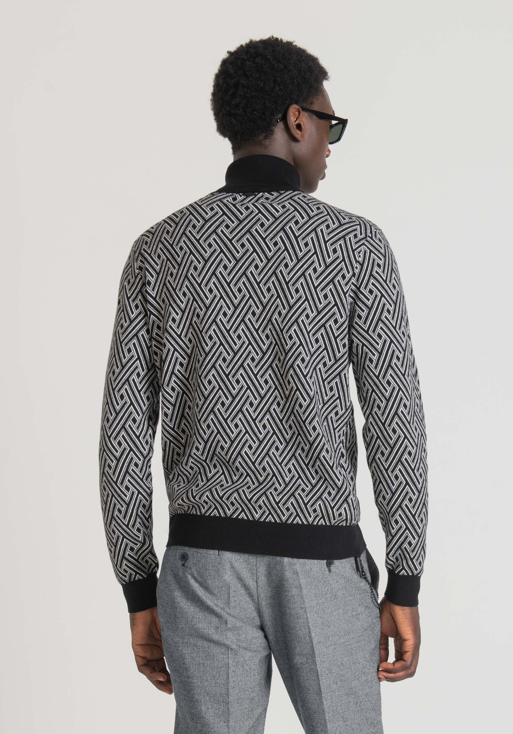 Antony Morato Pull Regular Fit Pur Coton Avec Motif Geometrique Noir | Homme Pulls
