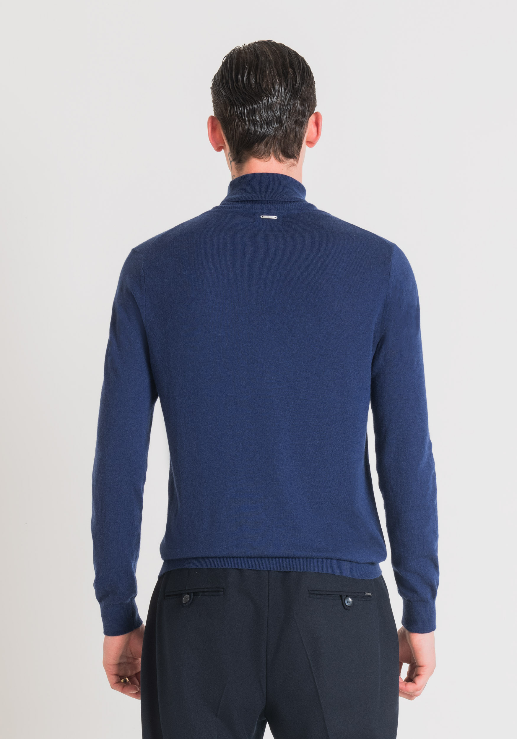 Antony Morato Pull Regular Fit A Col Montant En Fil De Laine Melangee Chaud Bluette | Homme Pulls