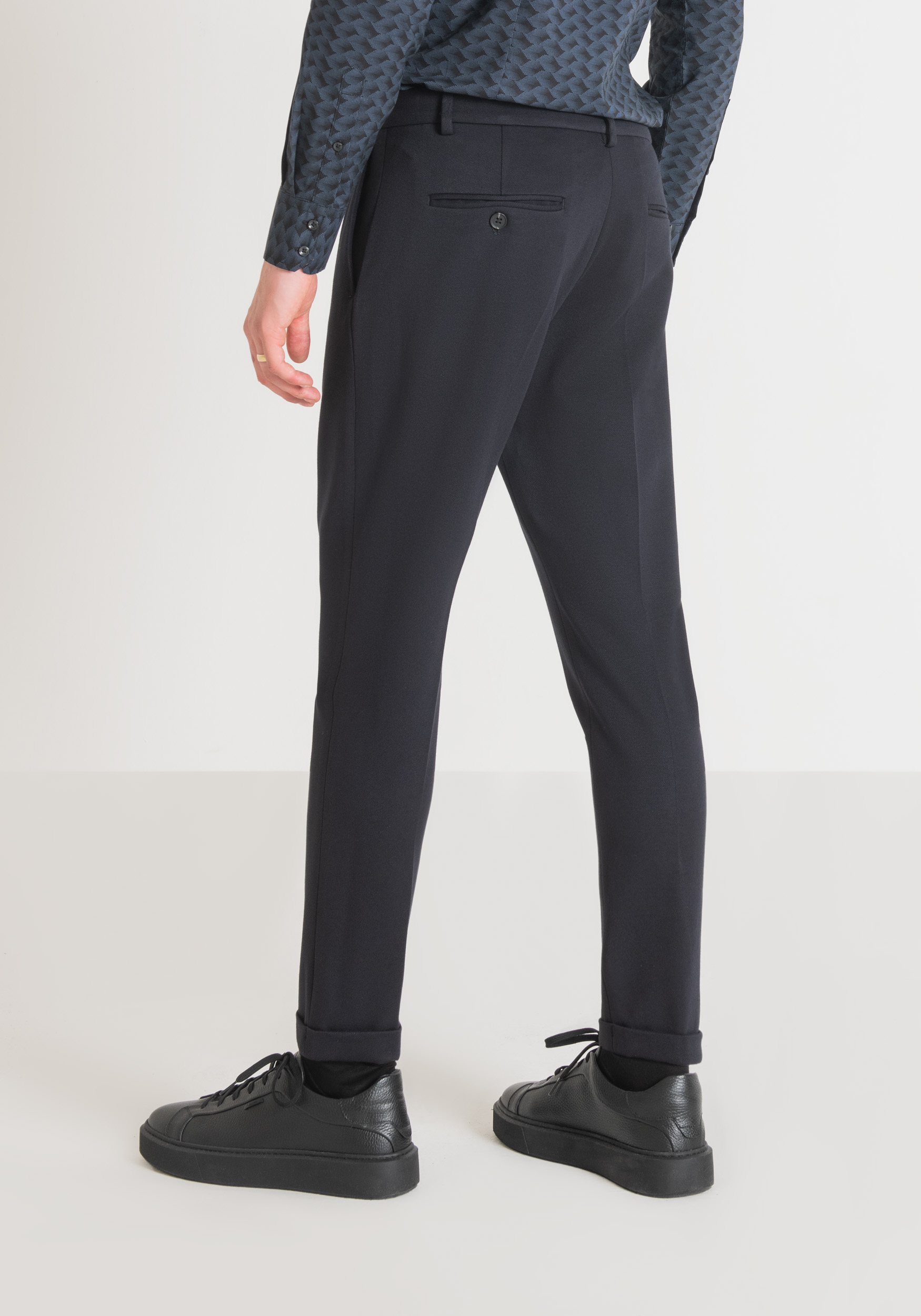 Antony Morato Pantalon Super Skinny Fit Ashe En Viscose Melangee De Couleur Unie Encre Bleu | Homme Pantalons