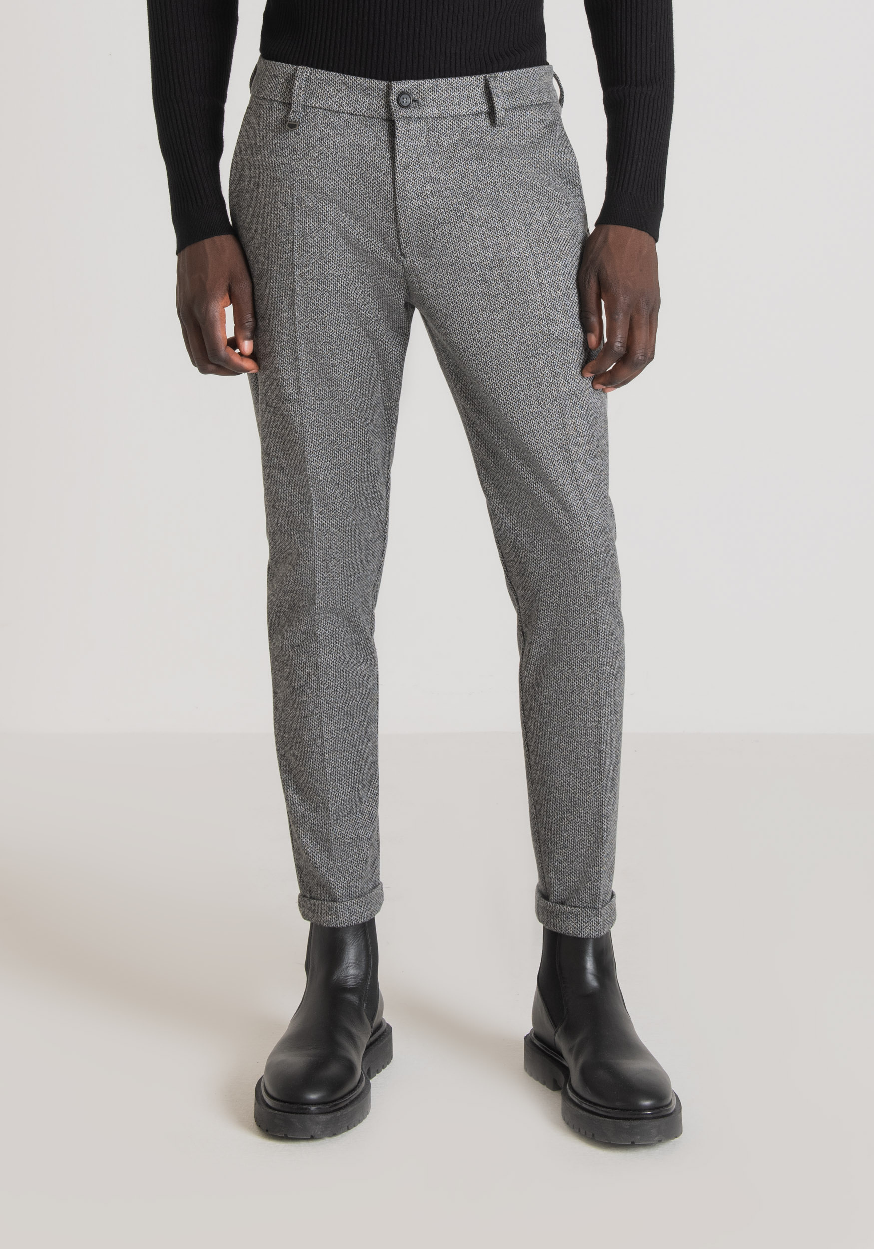 Antony Morato Pantalon Super Skinny Fit Ashe En Tissu De Viscose Melangee Elastique Chine Gris Moyen | Homme Pantalons
