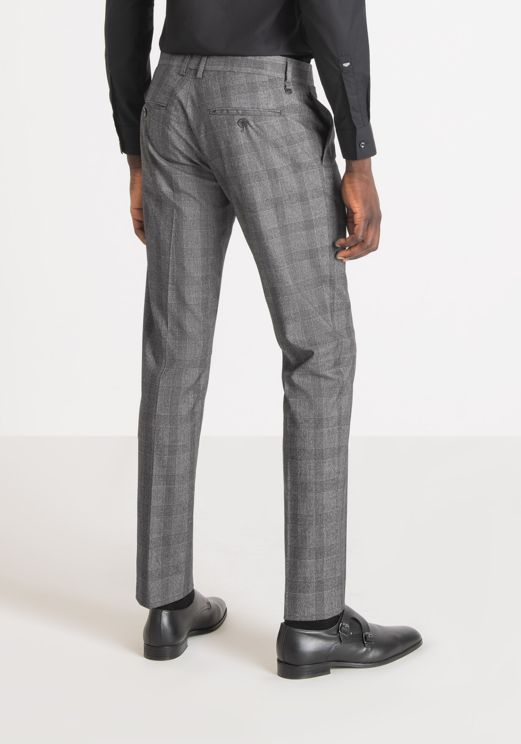 Antony Morato Pantalon Slim Fit Bonnie En Tissu Elastique Avec Motif Prince De Galles Noir | Homme Pantalons