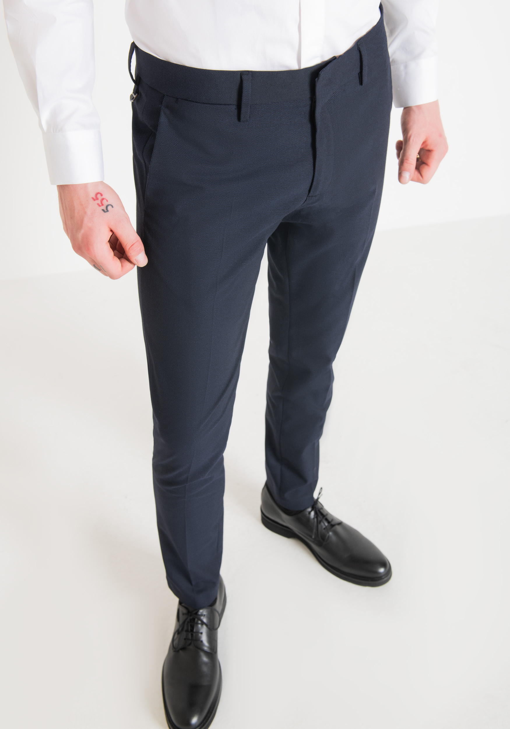 Antony Morato Pantalon Slim Fit Bonnie En Tissu De Viscose Melangee Elastique Encre Bleu | Homme Pantalons