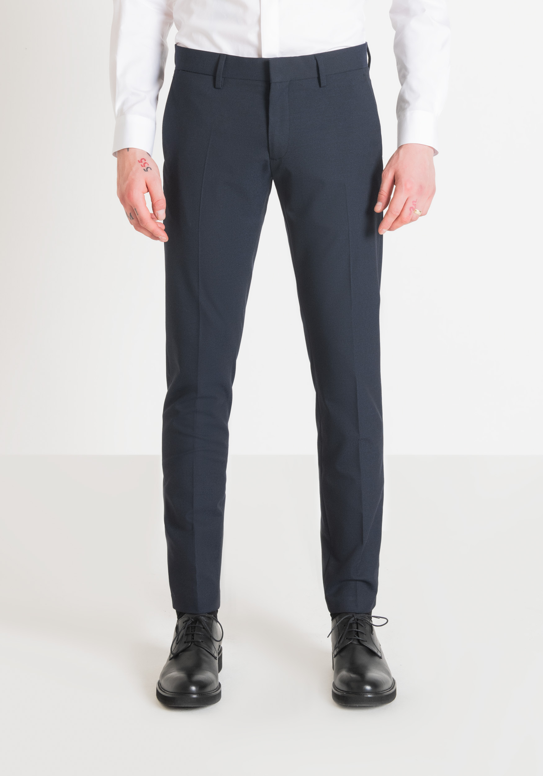 Antony Morato Pantalon Slim Fit Bonnie En Tissu De Viscose Melangee Elastique Encre Bleu | Homme Pantalons