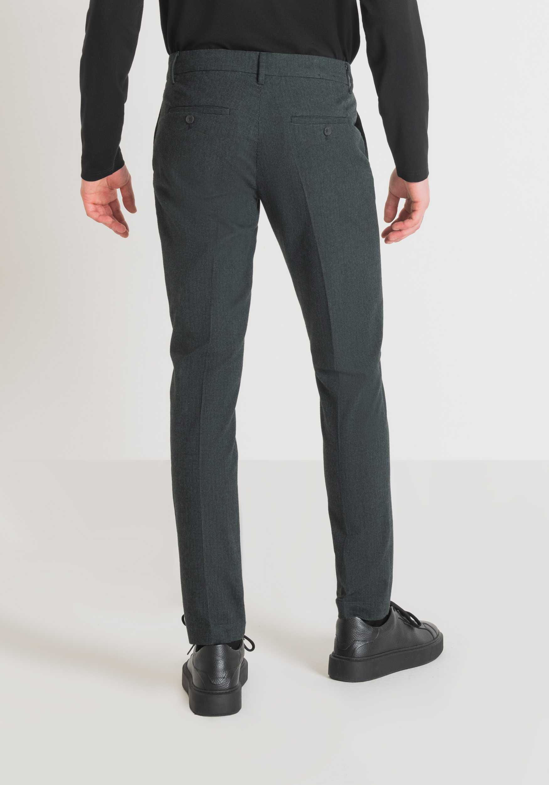 Antony Morato Pantalon Skinny Fit Bryan En Coton Melange Armure Elastique Bouteille Verte | Homme Pantalons