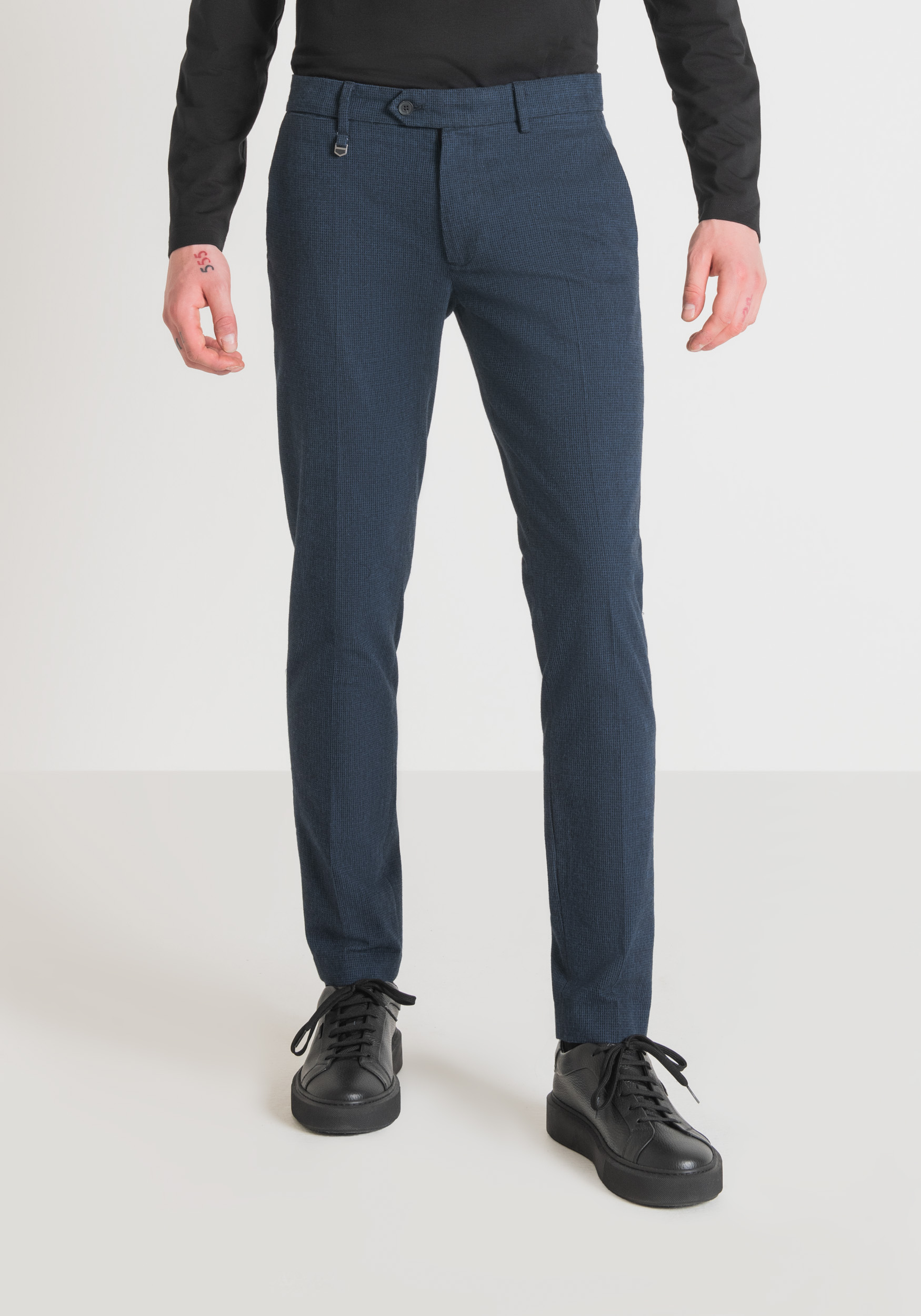 Antony Morato Pantalon Skinny Fit Bryan En Coton Melange Armure Elastique Encre Bleu | Homme Pantalons