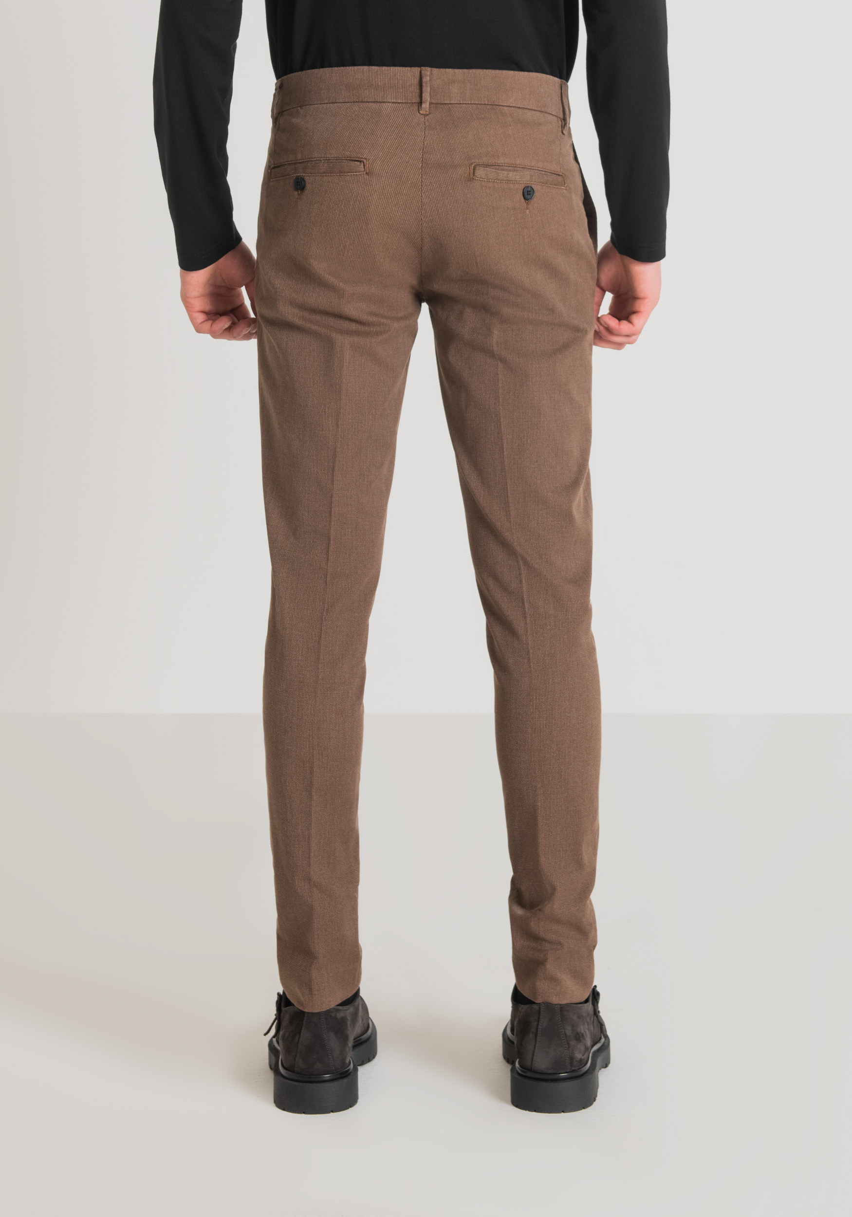 Antony Morato Pantalon Skinny Fit Bryan En Tissu De Coton Melange Elastique Micro-Armure Chameau Fonce | Homme Pantalons
