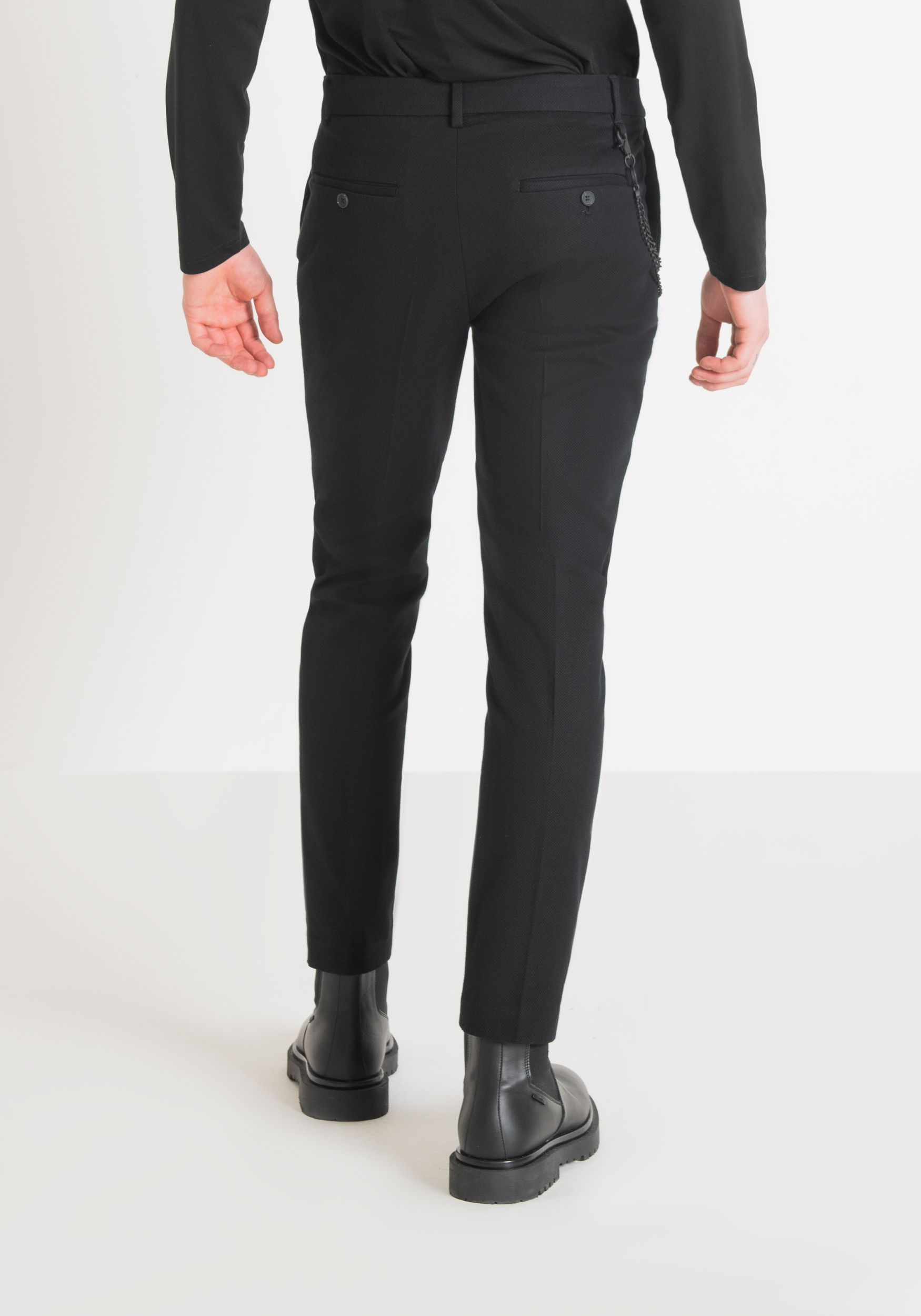 Antony Morato Pantalon Carrot Fit Jagger En Coton Elastique Armure Noir | Homme Pantalons