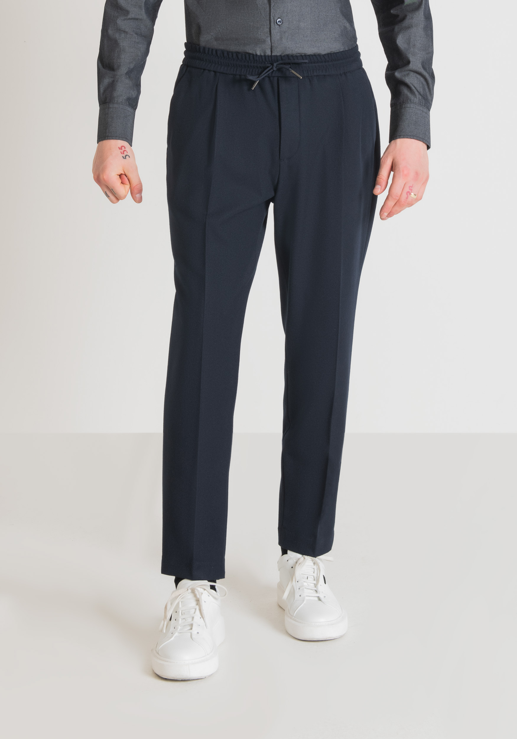 Antony Morato Pantalon Regular Fit Neil Avec Elastique Et Cordon De Serrage Encre Bleu | Homme Pantalons