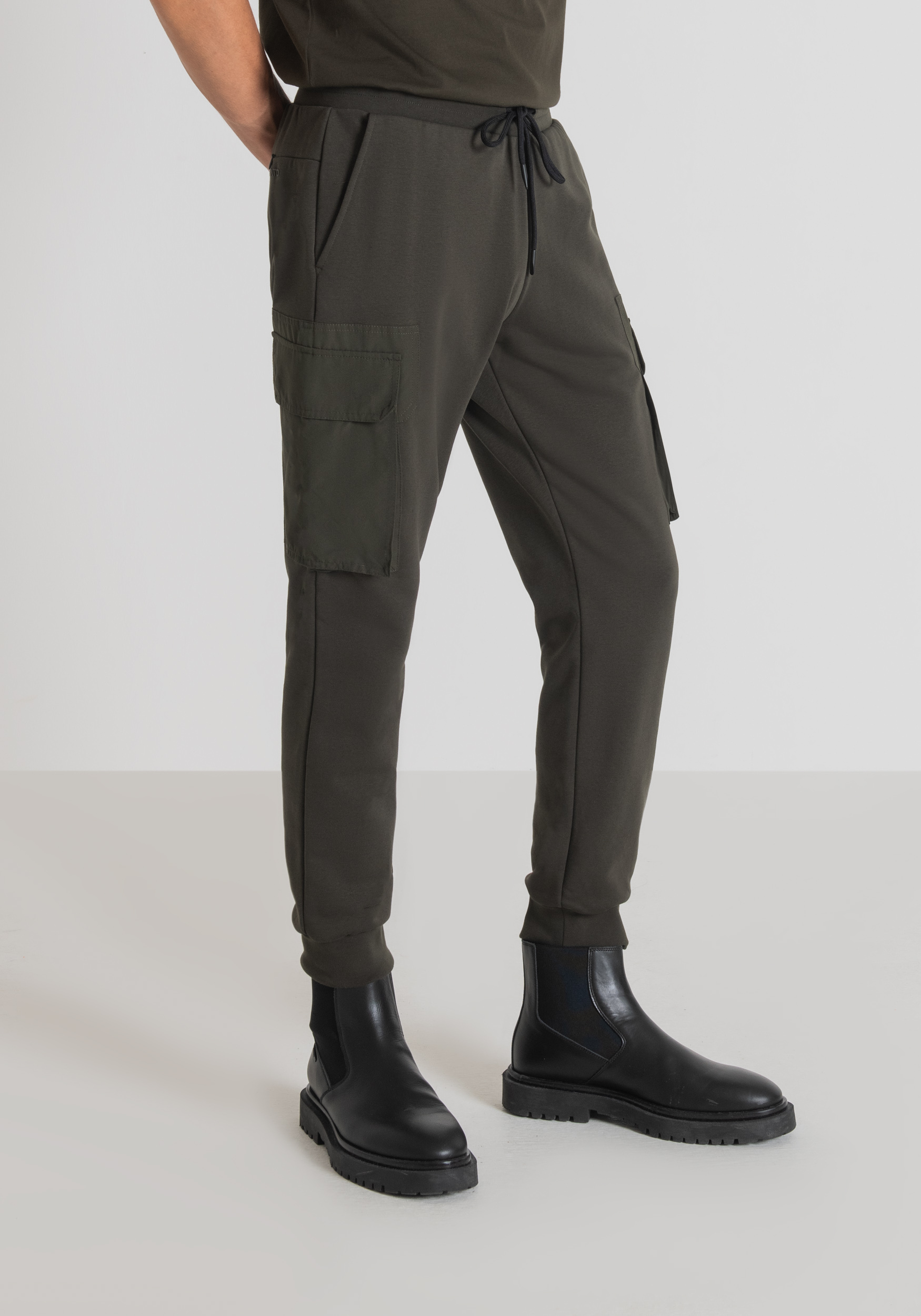 Antony Morato Pantalon Cargo Molletonne Regular Fit En Coton Melange Stretch Vert Fonce | Homme Pantalons