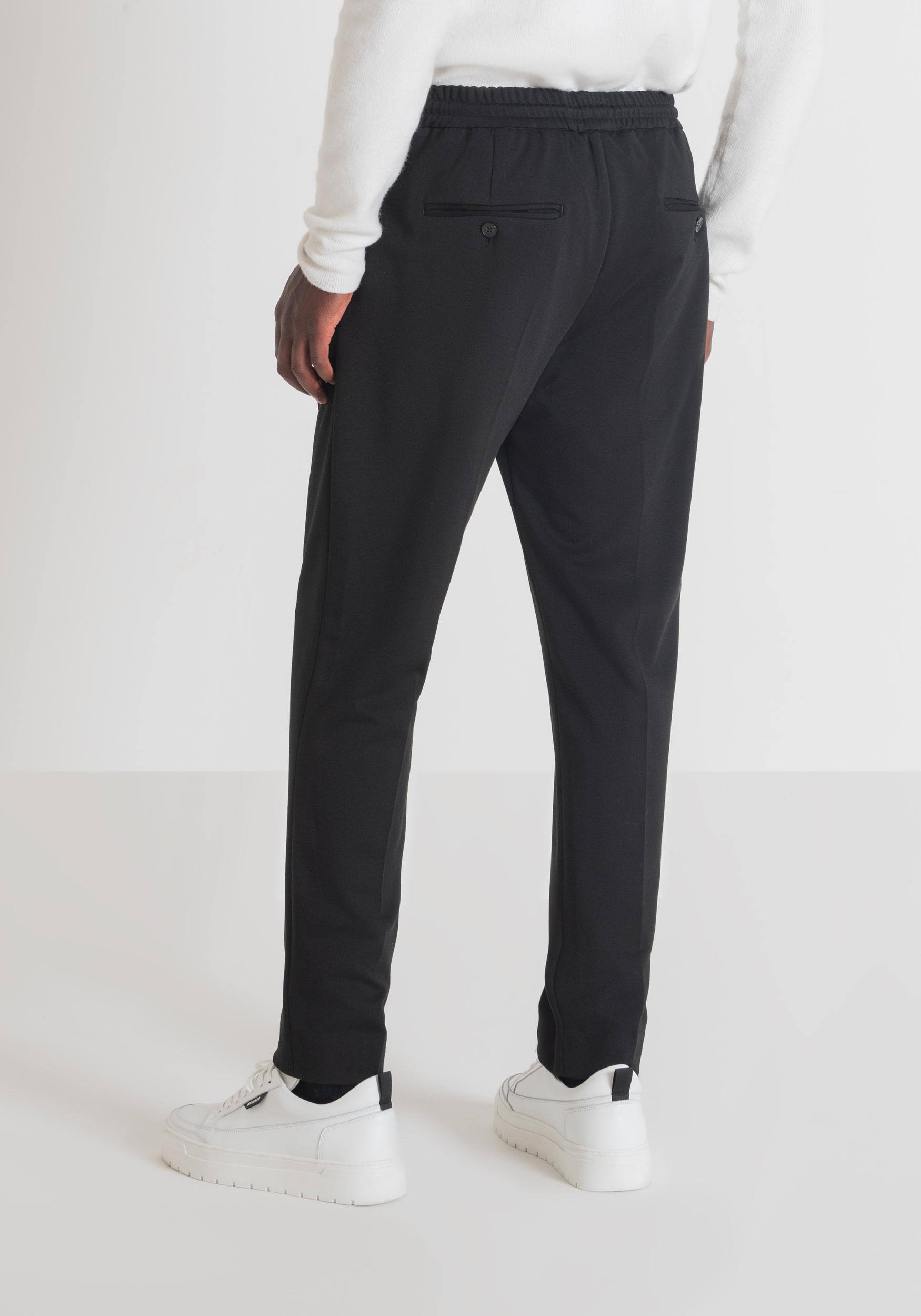Antony Morato Pantalon Regular Fit Neil En Tissu De Viscose Melangee Stretch Avec Pli Central Noir | Homme Pantalons