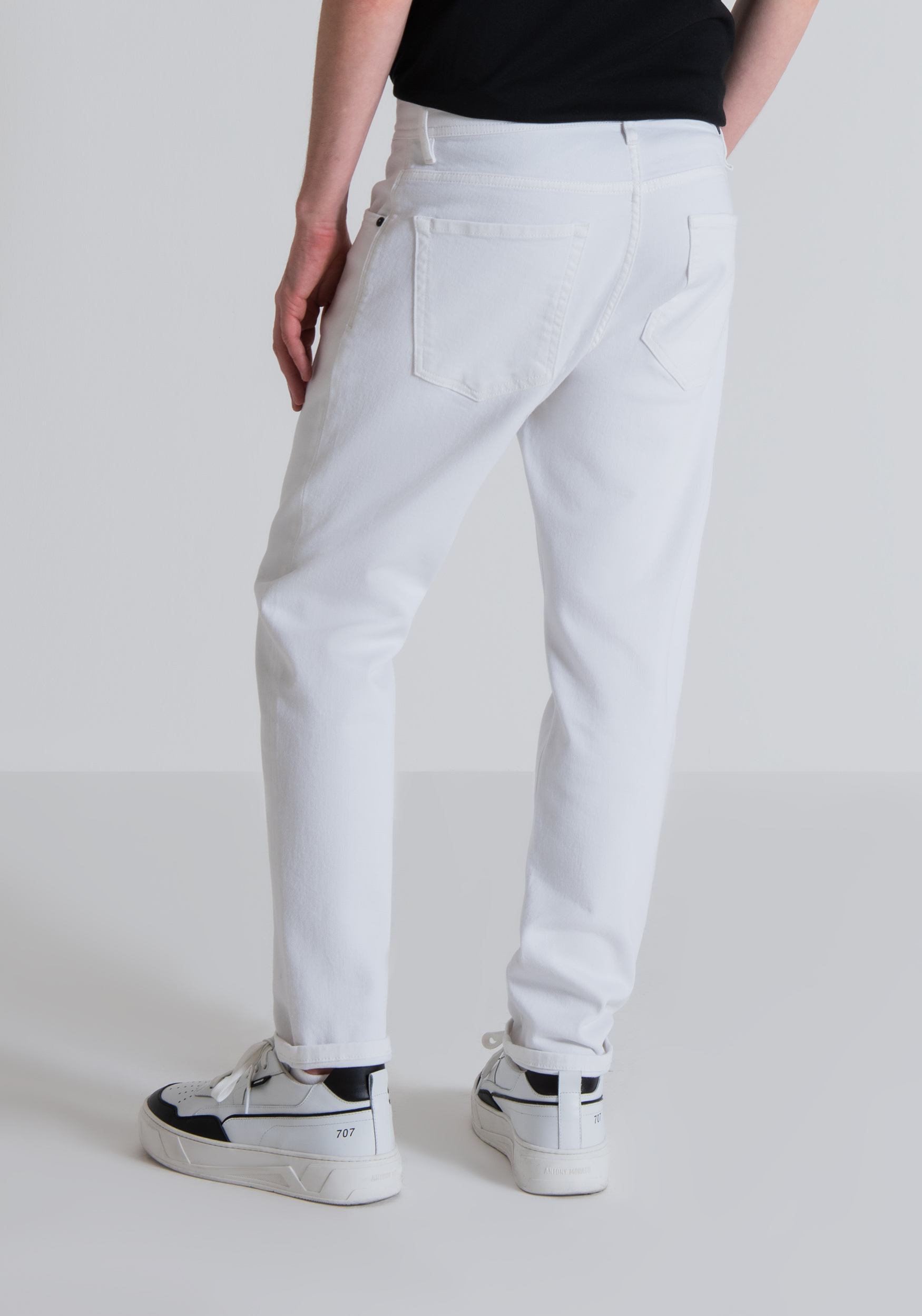 Antony Morato Pantalon Slim Fit Longueur Cheville Argon En Serge De Coton Stretch Creme | Homme Pantalons