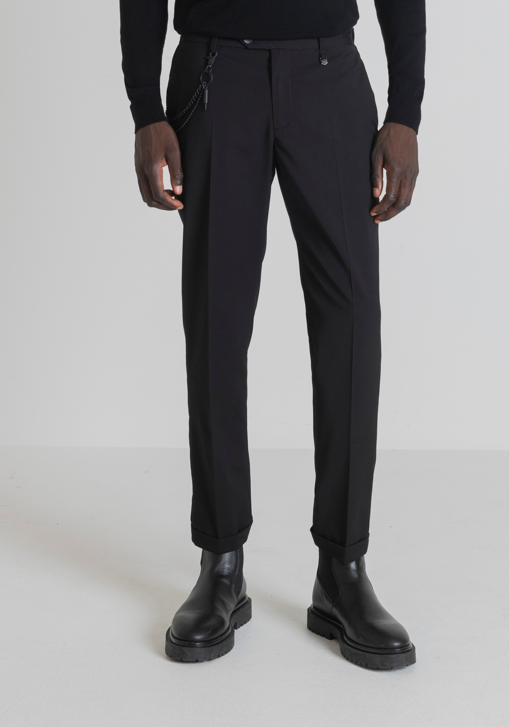 Antony Morato Pantalon Slim Fit Rad A La Cheville Avec Pli Central Noir | Homme Pantalons