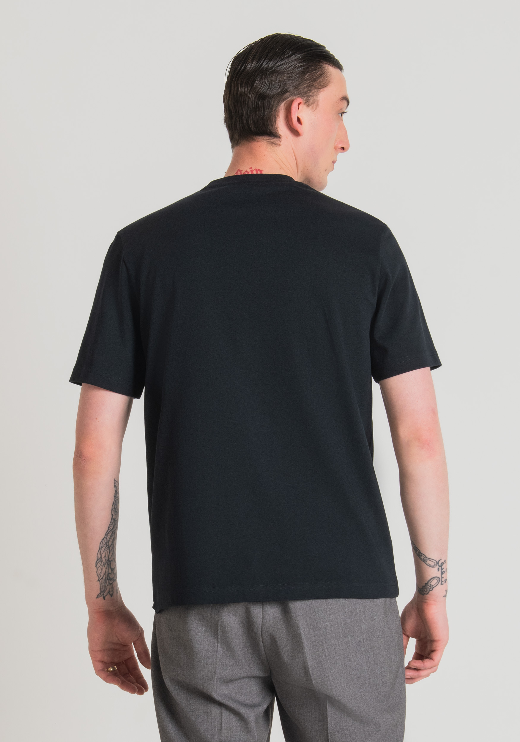 Antony Morato T-Shirt Over Fit En Pur Coton Avec Logo Brode Encre Bleu | Homme T-Shirts Et Polos