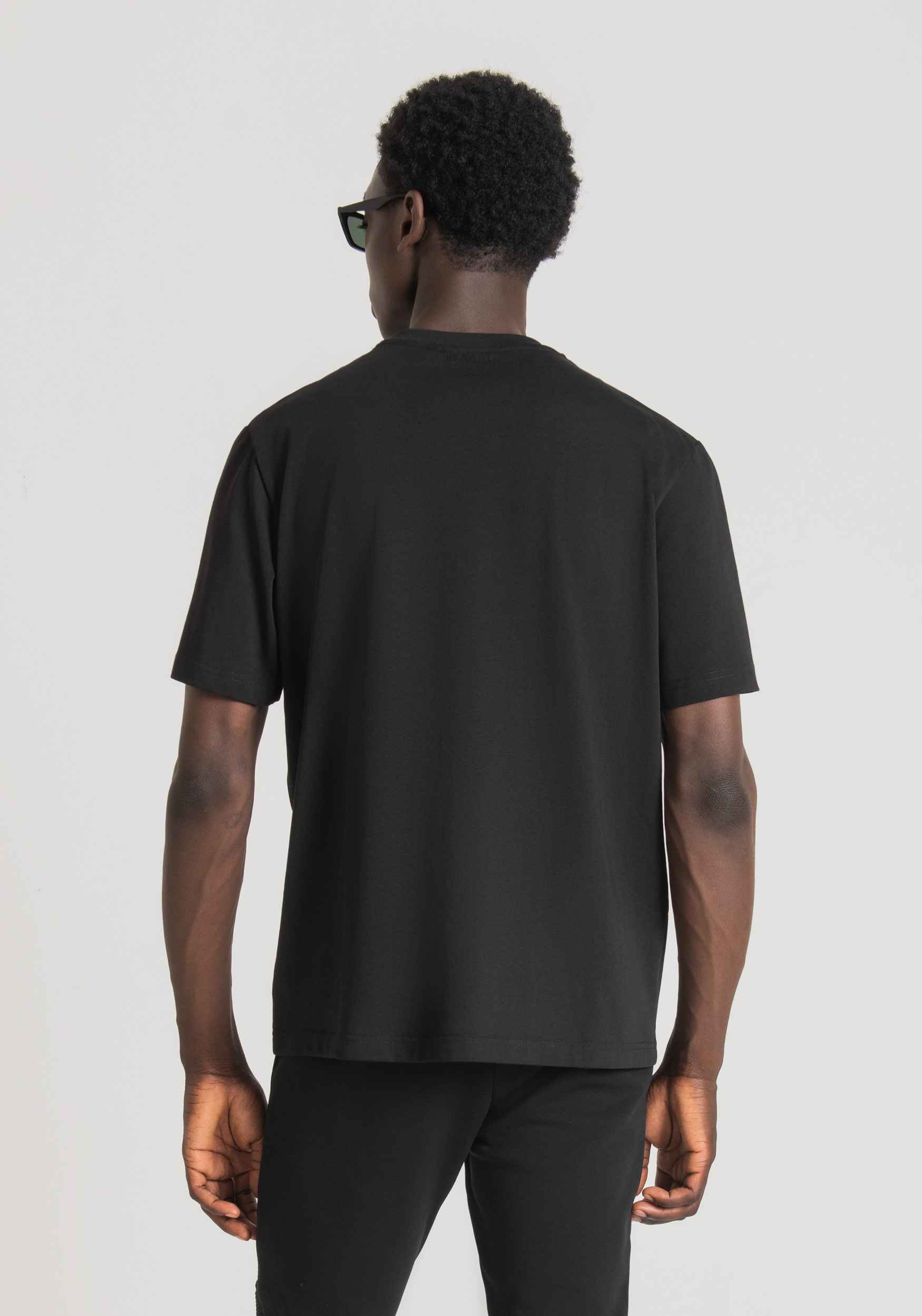 Antony Morato T-Shirt Over Fit En Coton Avec Imprime Psychedelique Noir | Homme T-Shirts Et Polos