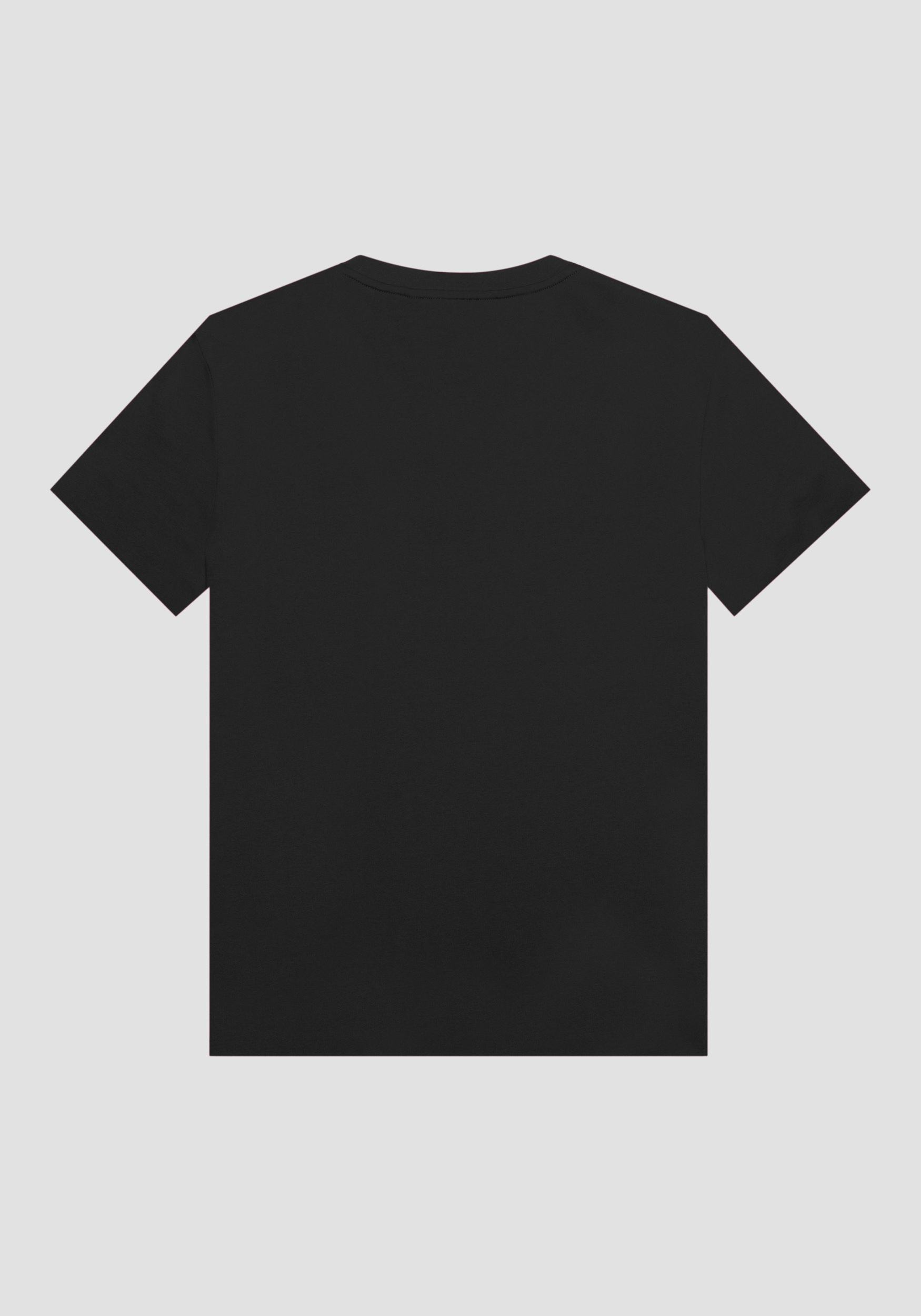 Antony Morato T-Shirt Over Fit En Pur Coton Avec Logo Brode Noir | Homme T-Shirts Et Polos