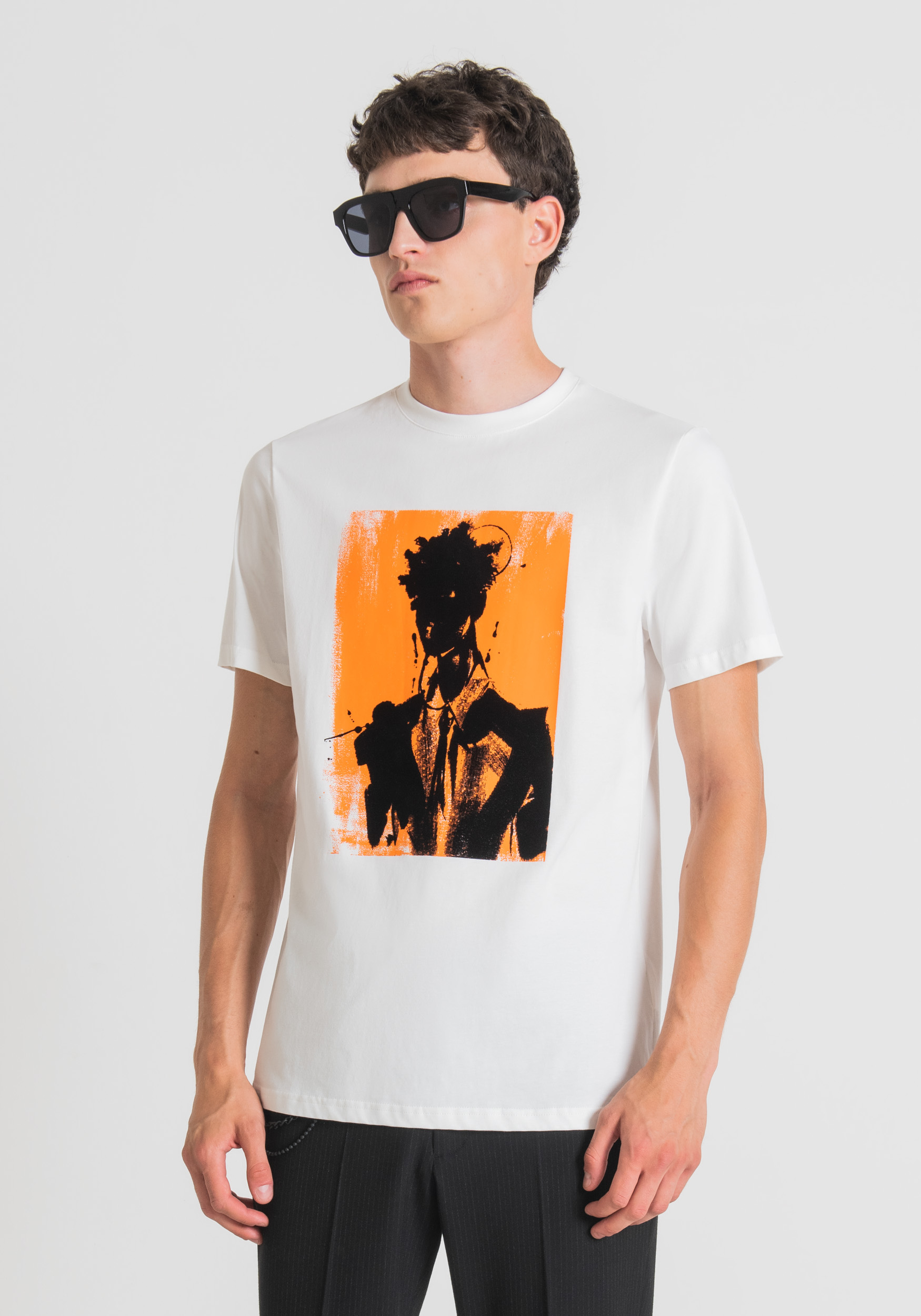 Antony Morato T-Shirt Regular Fit 100 % Coton Avec Impression De Couleur Contrastante Creme | Homme T-Shirts Et Polos