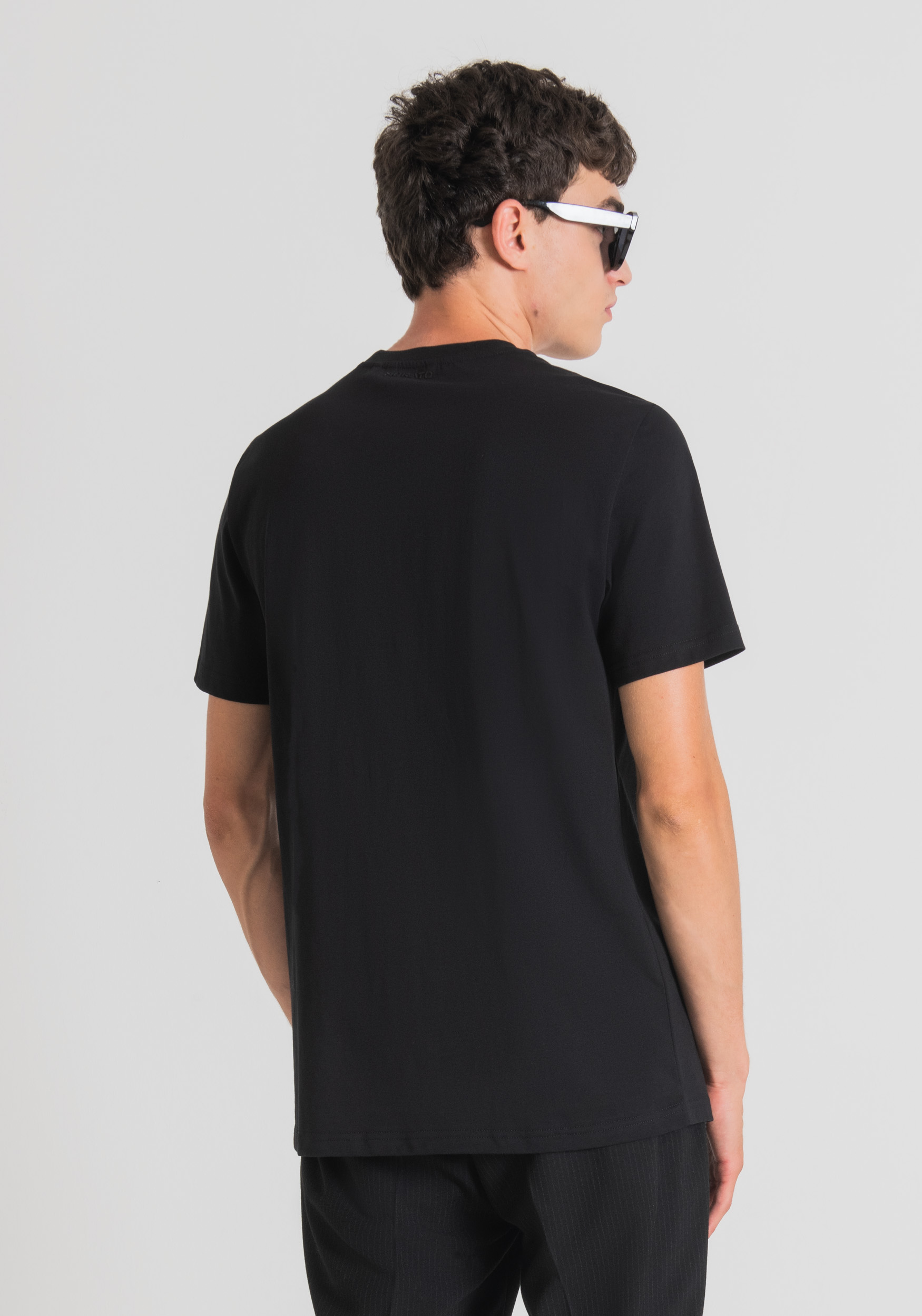 Antony Morato T-Shirt Regular Fit 100 % Coton Avec Impression De Couleur Contrastante Noir | Homme T-Shirts Et Polos