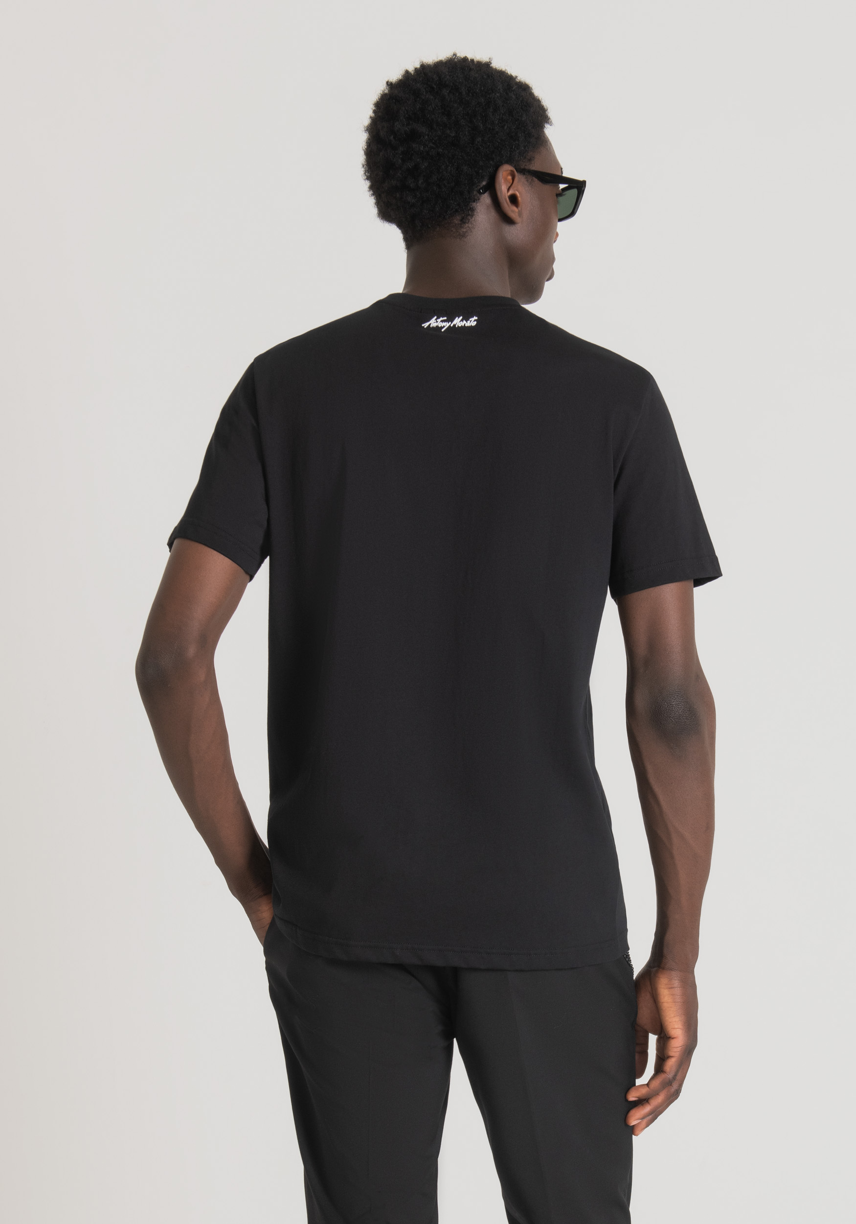 Antony Morato T-Shirt Regular Fit En Coton Avec Impression Basquiat Noir | Homme T-Shirts Et Polos