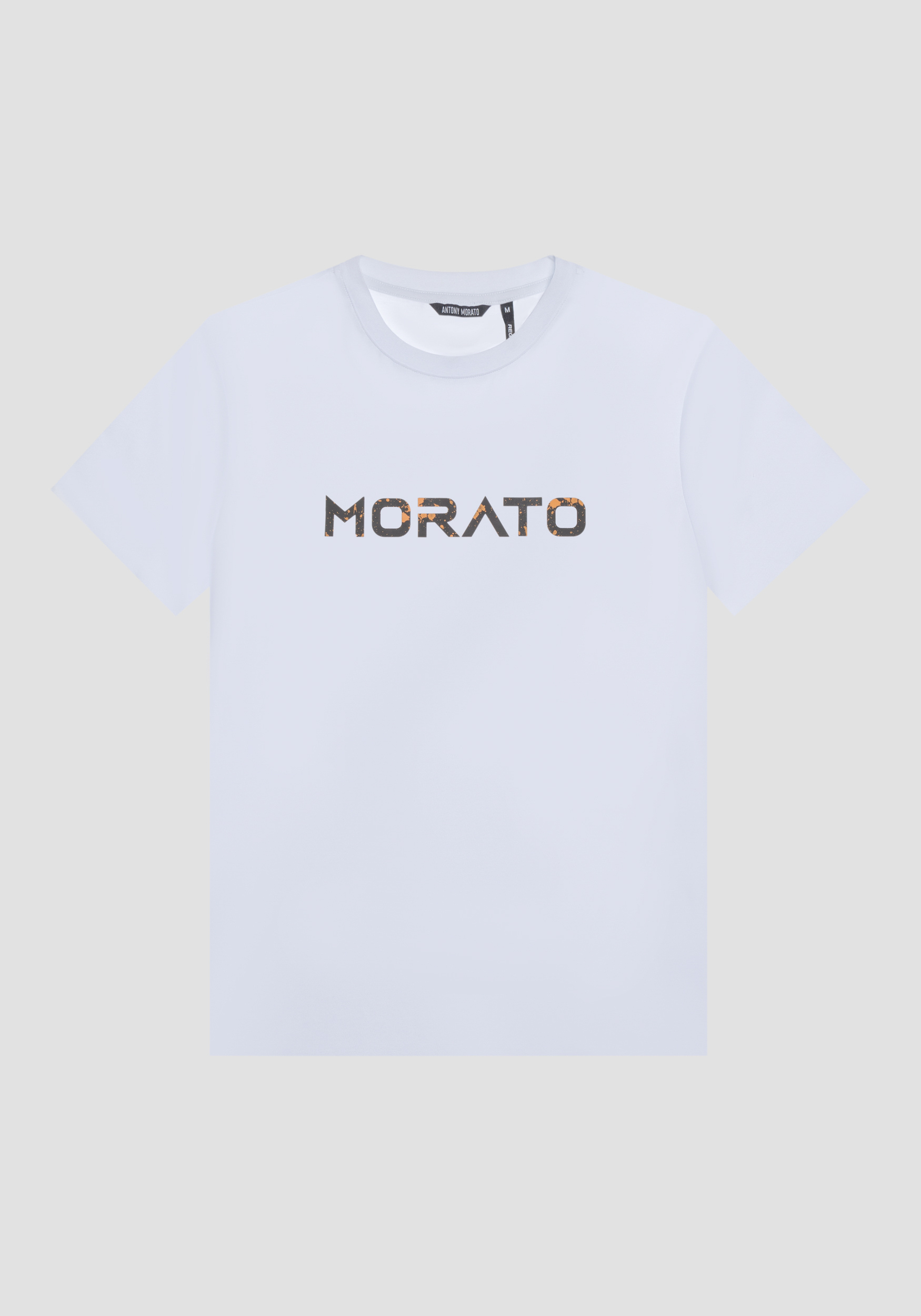 Antony Morato T-Shirt Regular Fit En Pur Coton Avec Impression Logo En Caoutchouc Creme | Homme T-Shirts Et Polos