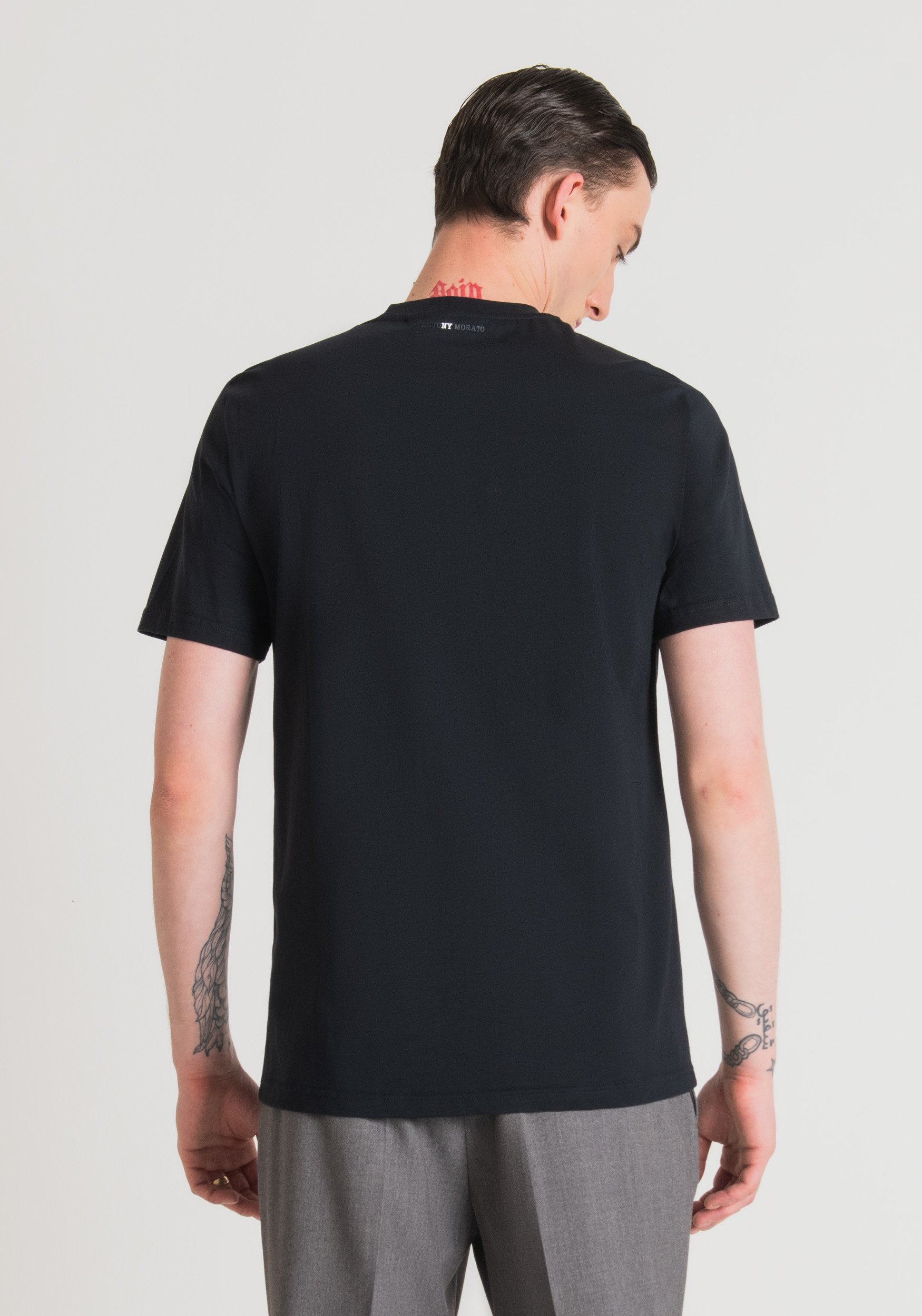 Antony Morato T-Shirt Regular Fit 100 % Coton Doux Avec Imprime Panthere Encre Bleu | Homme T-Shirts Et Polos
