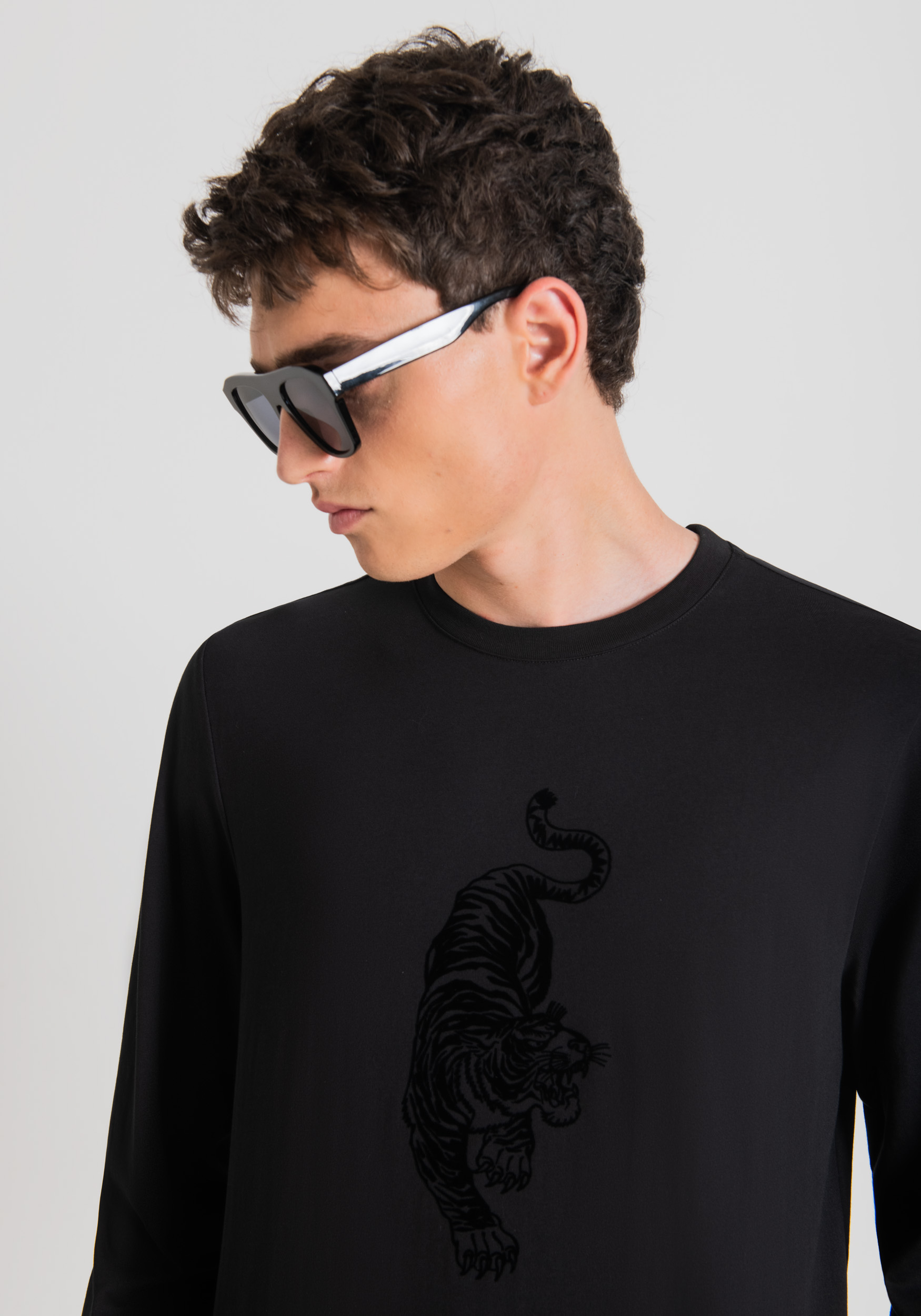 Antony Morato T-Shirt Regular Fit 100 % Coton Avec Impression Tigre Noir | Homme T-Shirts Et Polos
