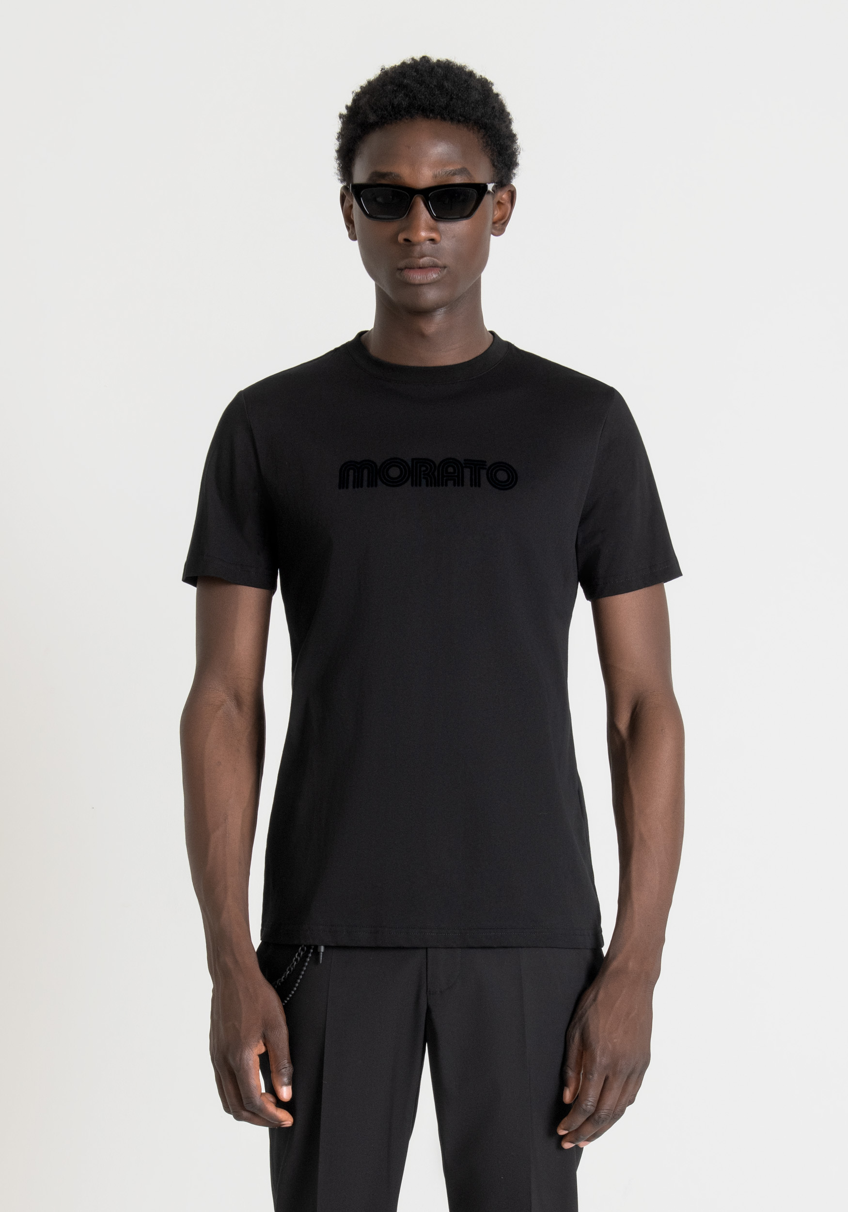 Antony Morato T-Shirt Slim Fit 100 % Coton Avec Imprime Logo Noir | Homme T-Shirts Et Polos