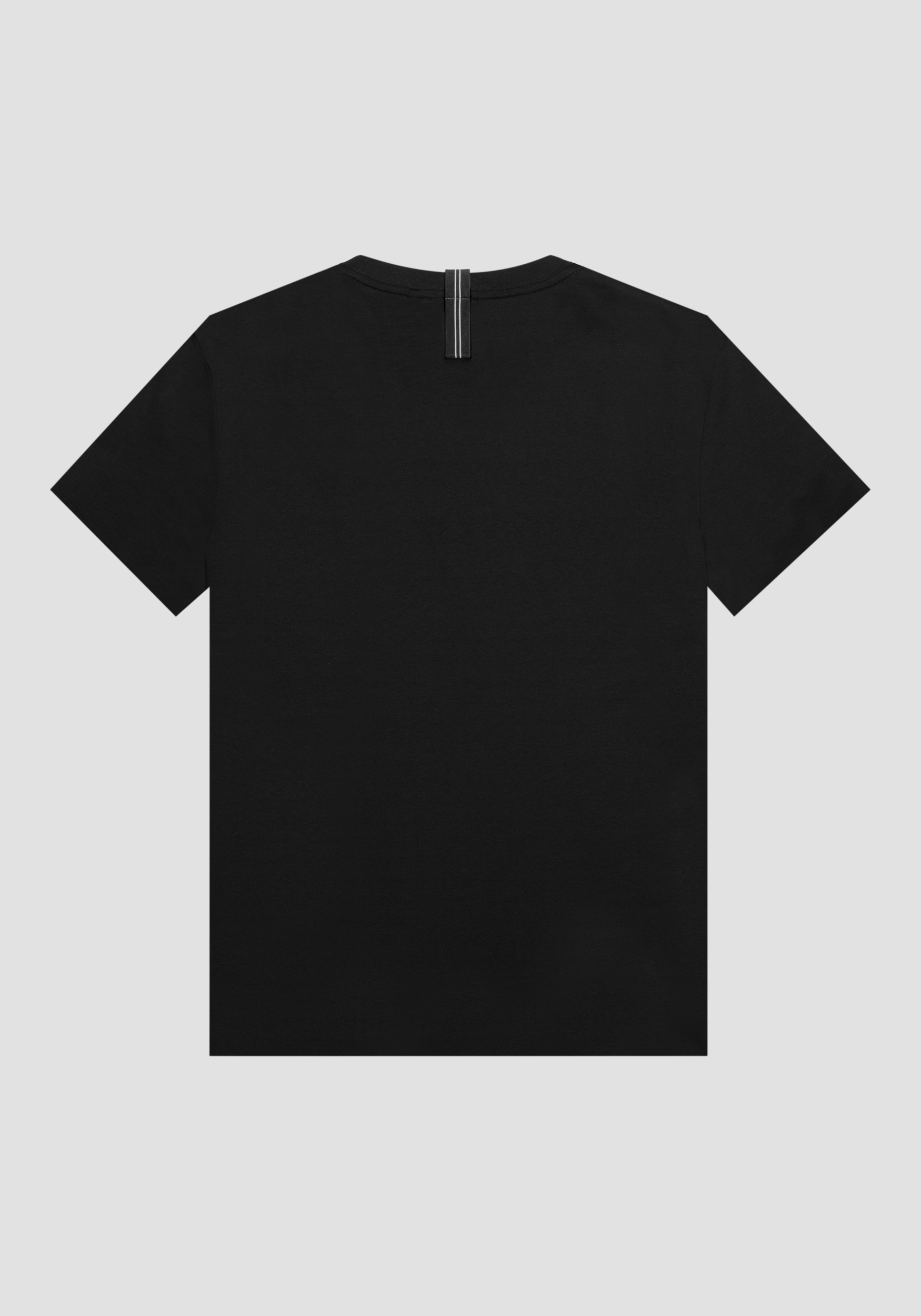 Antony Morato T-Shirt Slim Fit 100 % Coton Avec Imprime Logo Effet Caoutchouc Noir | Homme T-Shirts Et Polos